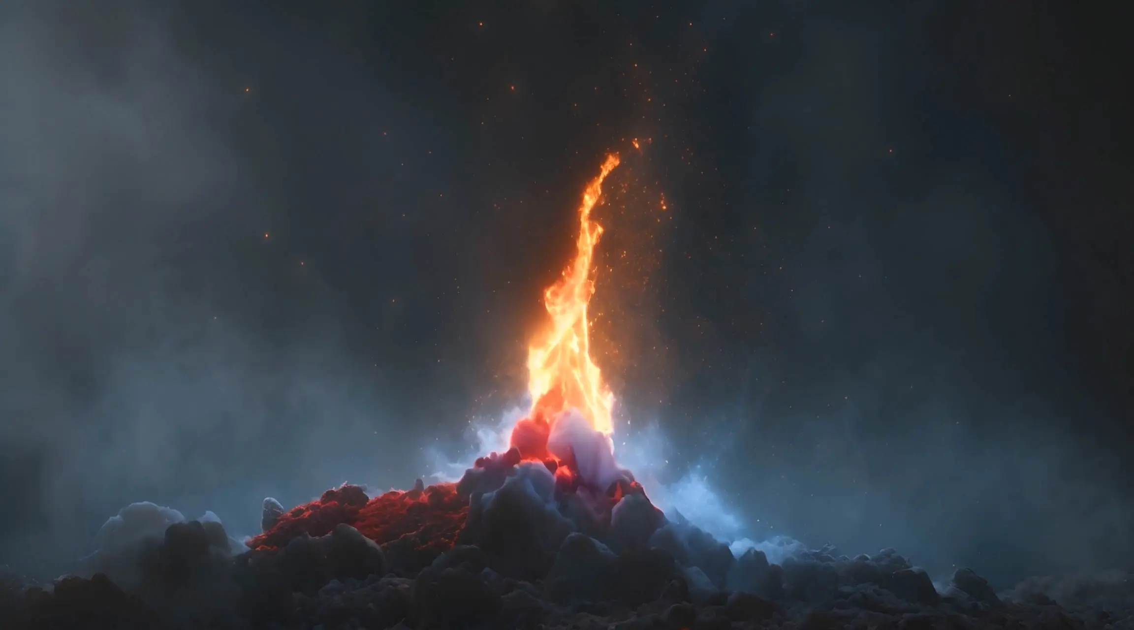 Cinematic Volcano fire Motion Graphic